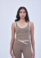 FLARE CO-ORD SET - TAUPE BROWN