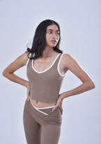 FLARE CO-ORD SET - TAUPE BROWN