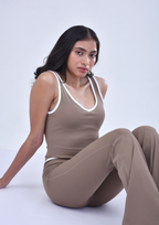 FLARE CO-ORD SET - TAUPE BROWN
