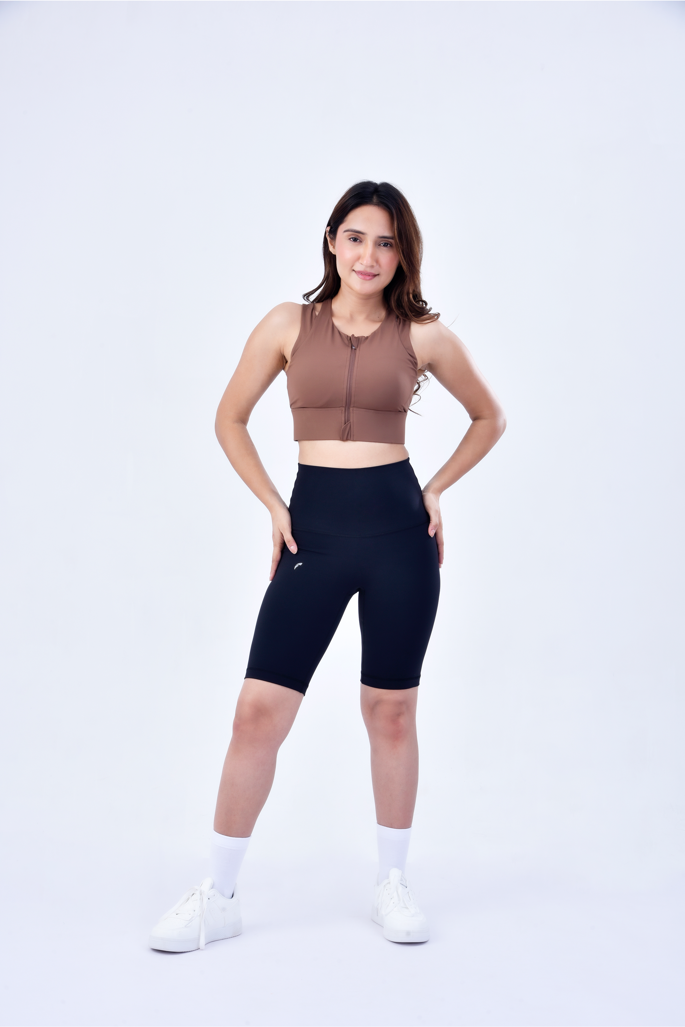 FLEXZIP SPORTS BRA - COCOA BROWN