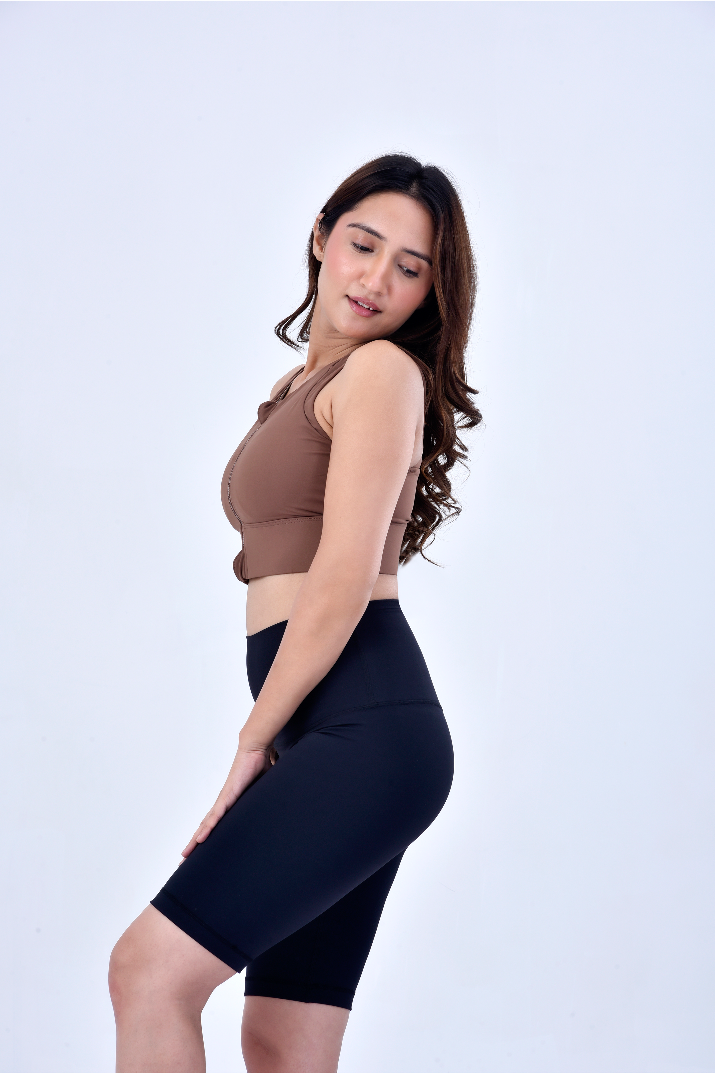 FLEXZIP SPORTS BRA - COCOA BROWN