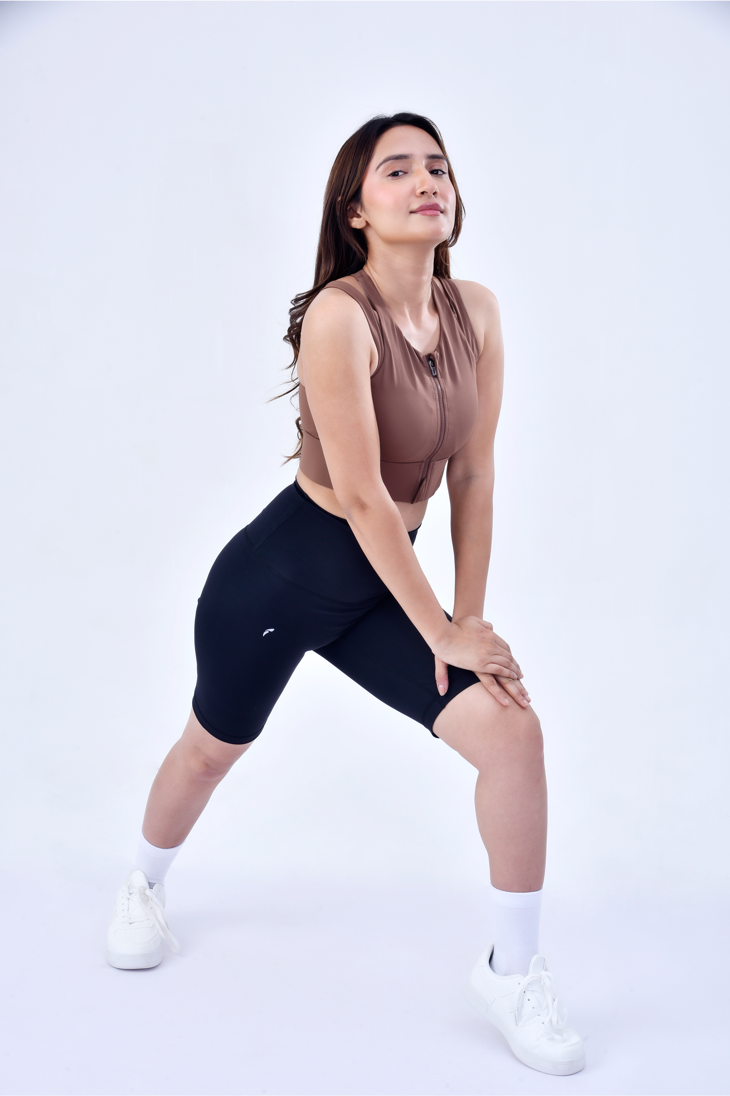 FLEXZIP SPORTS BRA - COCOA BROWN